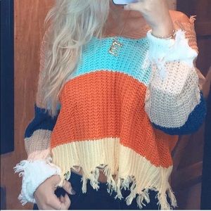 🔥CUTE plunging Color block sweater🔥